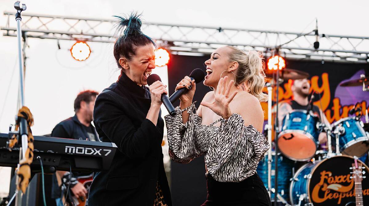 Angie Drooger and Alyssa Miller from Parkes band Foxxy Cleopatra, who will feature in February's Disco Sounds at the Pavilion. Picture supplied