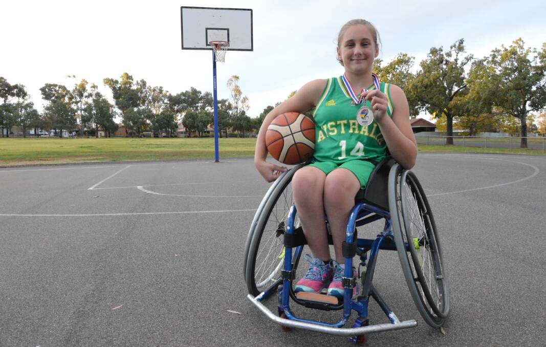 NEVER TOO YOUNG: Parkes teenager Victoria Simpson was the youngest member on the 2019 Women's Under 25s Australian Wheelchair Basketball Team at 13 years old. Photo: Christine Little