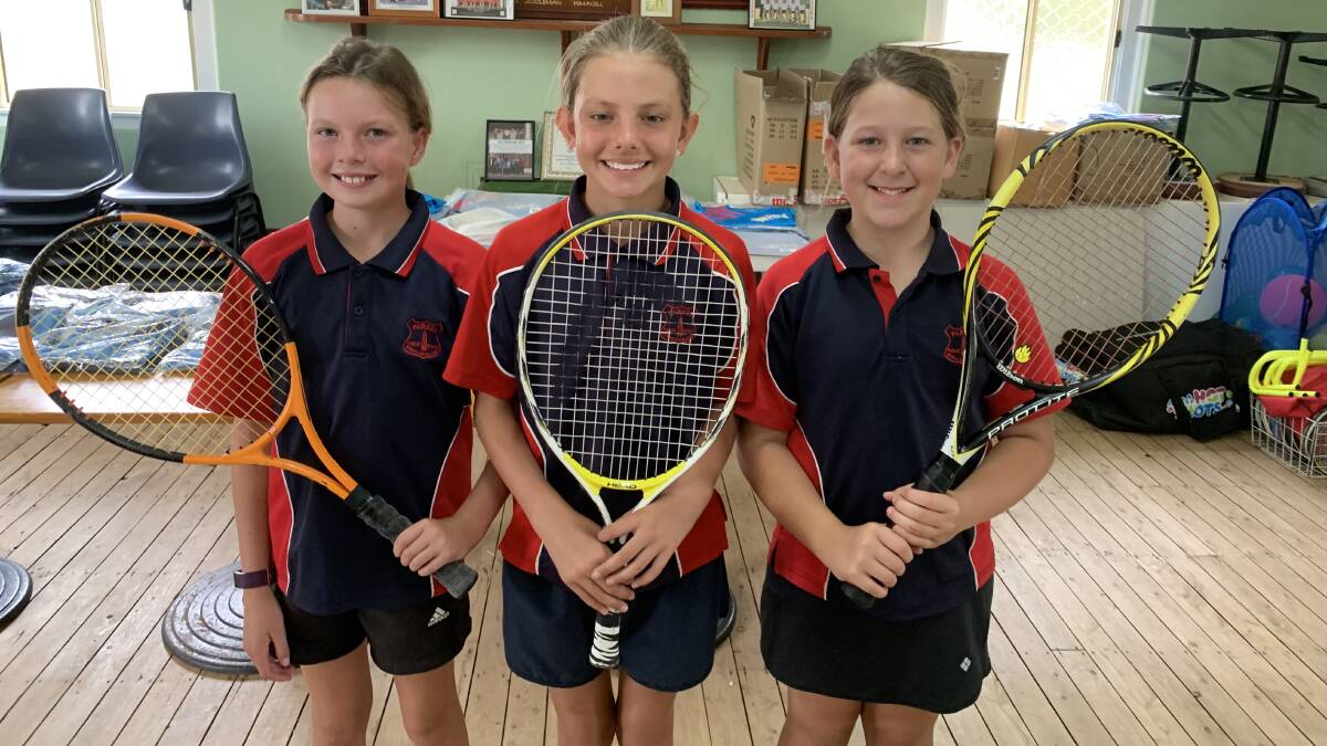 BIG HITTERS: Faith Clarke, Tia Dunn and Ella McColl, along with Will Rix (not pictured) could hardly contain their excitement when they were successful in making the Western PSSA Team. Photo: Submitted
