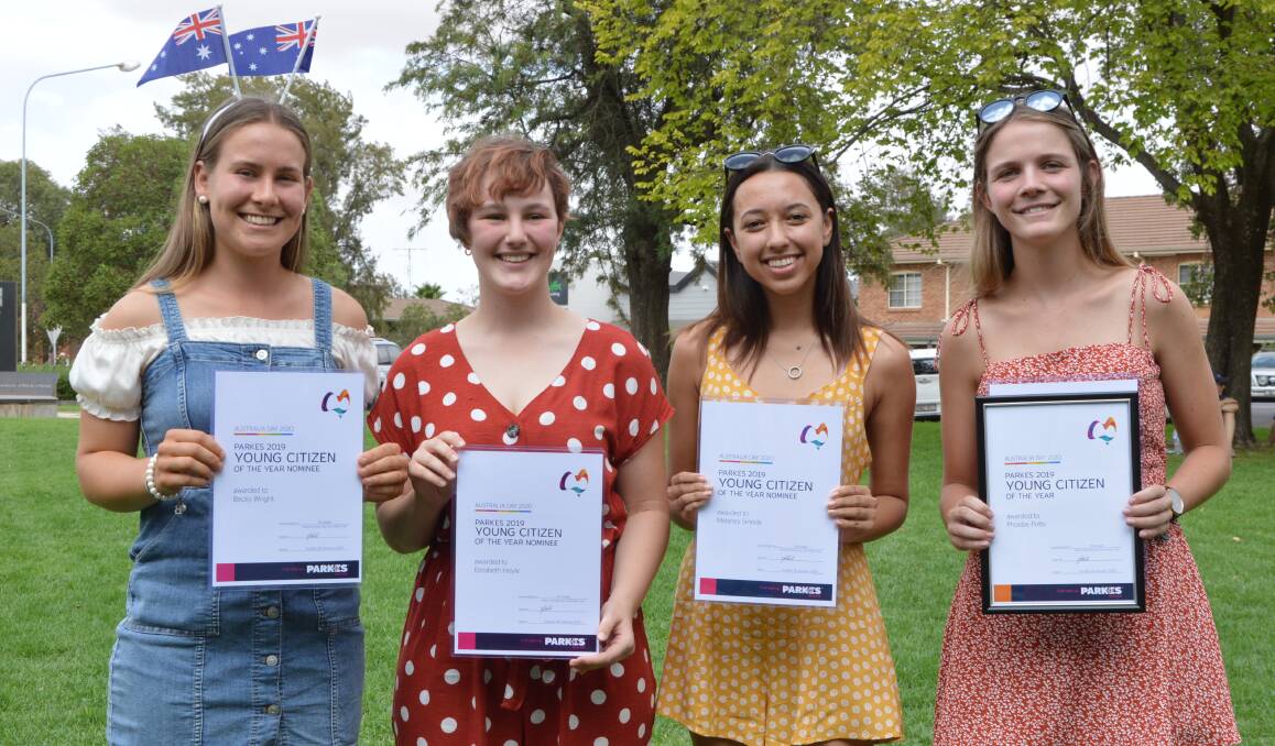 NOMINEES: Young Citizen of the Year nominees Becky Wright, Elizabeth Hoyle, Melanie Smede and Phoebe Potts. Photo: Christine Little