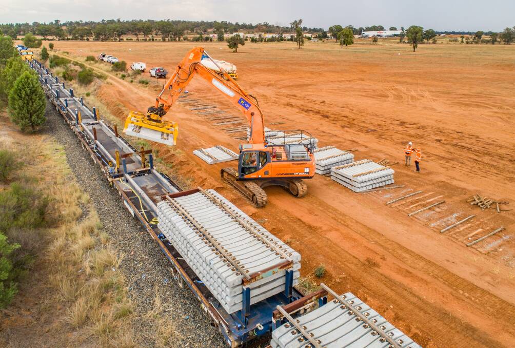 INLAND RAIL: So far 63km of existing rail has been removed and sent to the new Pacific National Terminal in Parkes. Photo: ARTC