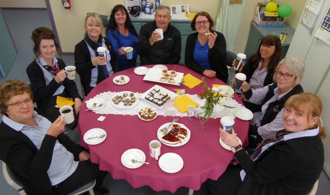 BIG TREAT: Neighbourhood Central staff in Currajong Street shared a Biggest Morning Tea for cancer research at their premises on June 5. Photo: Submitted