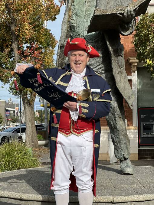 CELEBRATION: Parkes town crier Tim Keith took part in the simultaneous Queen's Platinum Jubilee Cry on Thursday at 2pm, which was his 293rd cry. Photo: SUPPLIED
