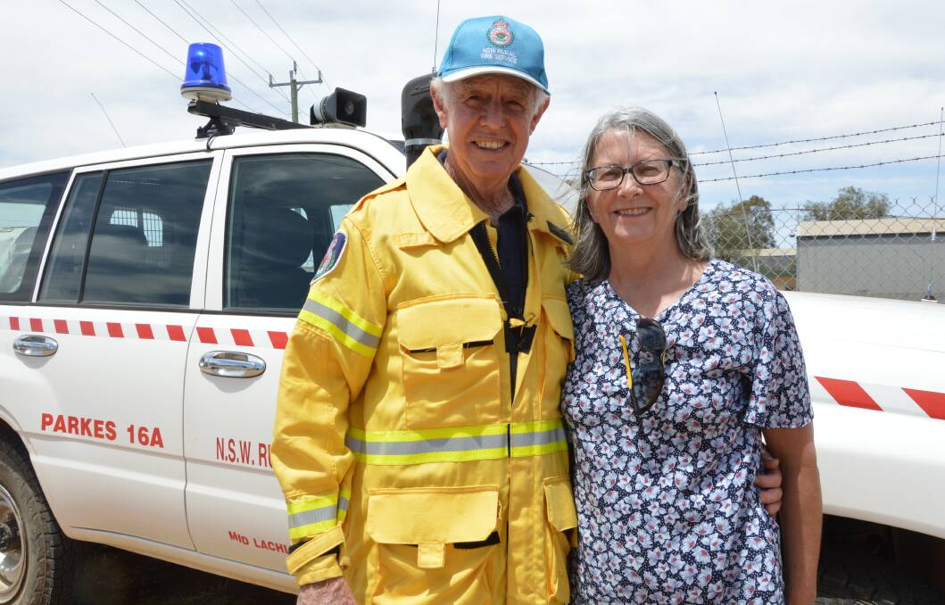 THANK YOU: Retiring Rural Fire Service group captain Terry Job thanked his wife Carol for her ongoing support. Photo: Christine Little