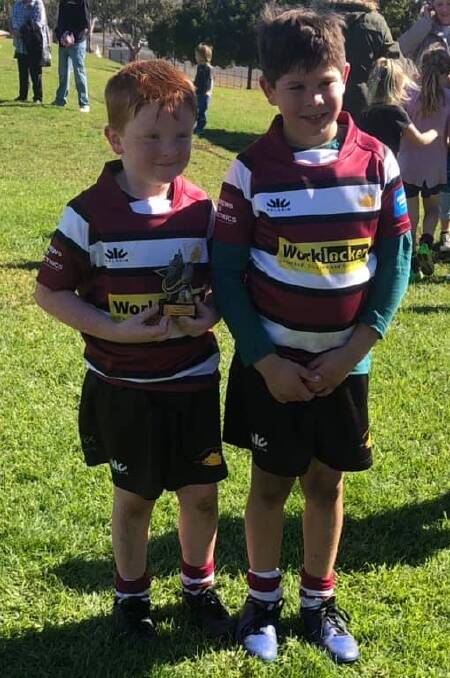 JUNIOR RUGBY UNION: Trophies went to Kalvin Dargin (Player of the Week) and Lockey Harbridge (Toughest on Field).