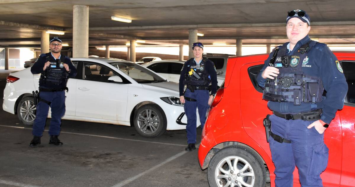 CAMPAIGN: Parkes police officers Constable Ahmed Abdallah, Constable Emma Montgomery and Constable Angus Langfield are urging people to lock their cars and homes as part of a new campaign. Photo: JENNY KINGHAM