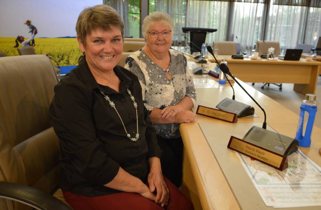 STEPPING DOWN: After serving four and three terms respectively with Parkes Shire Council, Deputy Mayor Cr Barbara Newton and Cr Patrica Smith have decided not to re-stand in September 4's council election. Photo: Christine Little