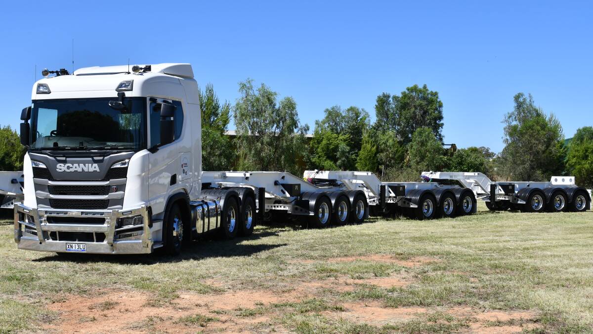 INNOVATIVE: Described as a seriously clever solution to a complex problem, Midland Industries in Parkes have designed and will be building 42 trailers to carry 63 tonnes of concrete per load through the Snowy Mountains. Photo: Submitted