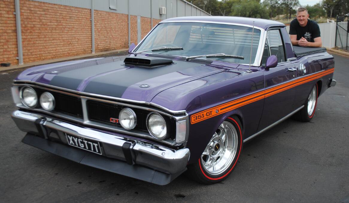 PASSIONATE PROJECT: Ian Westcott bought this 1970 XY Falcon GT tribute ute unfinished in June last year and has spent many hours getting it on the road, where he believes it belongs. Photo: Jeff McClurg