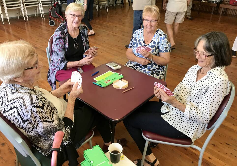 BRIDGE: Working out what to finesse during their games last week were Val Worthington, Jenny Freeman, Laurie Keane and Barbara Hughes. Photo: Submitted