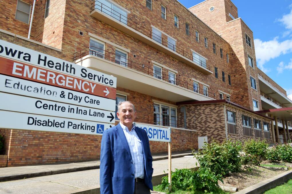 IDEAL LOCATION: Cowra Mayor, Councillor Bill West outside Cowra Hospital. Photo: File