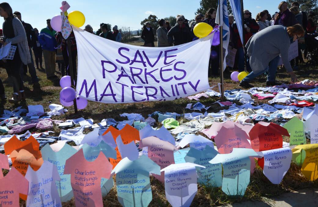 RALLY: A protest rally to save the Parkes maternity unit following its two-month closure was held outside the Parkes Hospital on June 21.