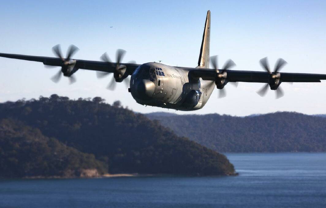 HEADING FOR PARKES: A C-130J Hercules is planned to fly over Cooke Park in Parkes between 9.55am-10.05am on Anzac Day. Photo: www.airforce.gov.au