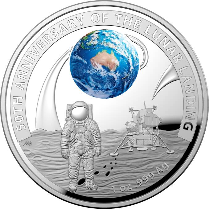 COINS: The Royal Australian Mint has launched new limited edition domed coins commemorating the 50th anniversary of the Apollo 11 moon landing.