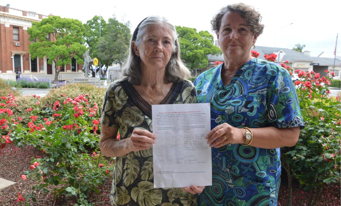 Denise and Janine Hando have started a petition, seeking Parkes Shire Council's help to bring a permanent veterinary practice to Parkes. Photo by Christine Little