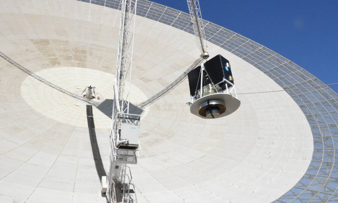 REVOLUTIONARY: When the $2.5 million ultra-wide band receiver was installed at the Parkes Radio Telescope in May 2018, it was described as revolutionary. Now the new cryoPAF receiver will complement it. Photo: Christine Little