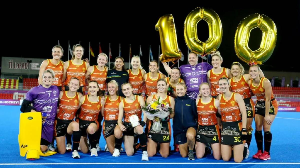WORTH THE WAIT: At 27 years old, Mariah Williams from Parkes celebrated her 100th international appearance during her third World Cup game against South Africa. Photo: International Hockey Federation