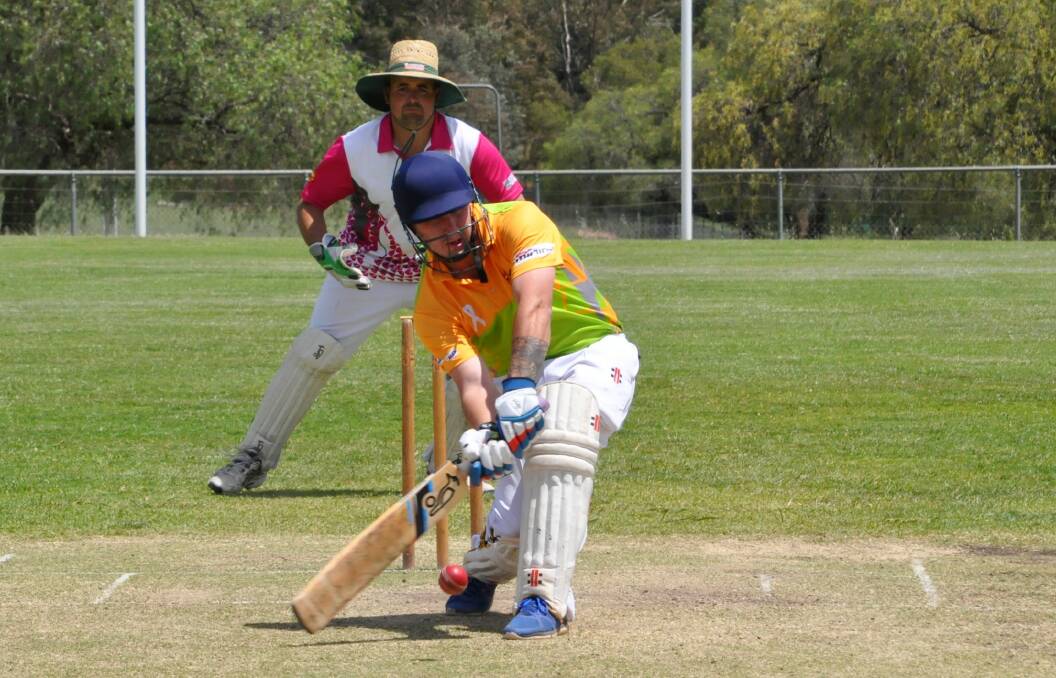 FOCUS: Batsman Brandon Clinton in action for the Northparkes Crushers at Northparkes Oval last month. Photo: Jenny Kingham