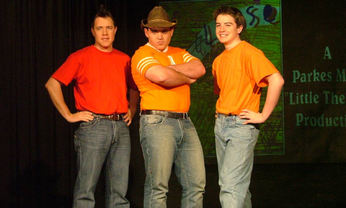 A TIME TO DANCE: Phil King, Greg Ballantyne and Stephen Gersbach were among the cast in the last performance of 2005 "Footloose". Photo: Submitted