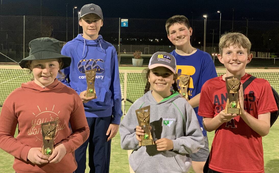 WINNERS ARE GRINNERS: The junior competition winners are, back, Lachlan Unger and Charlie Seymour; front, Charlotte Wilson, Daisy Rice and Nate Harrison. Photo: Submitted