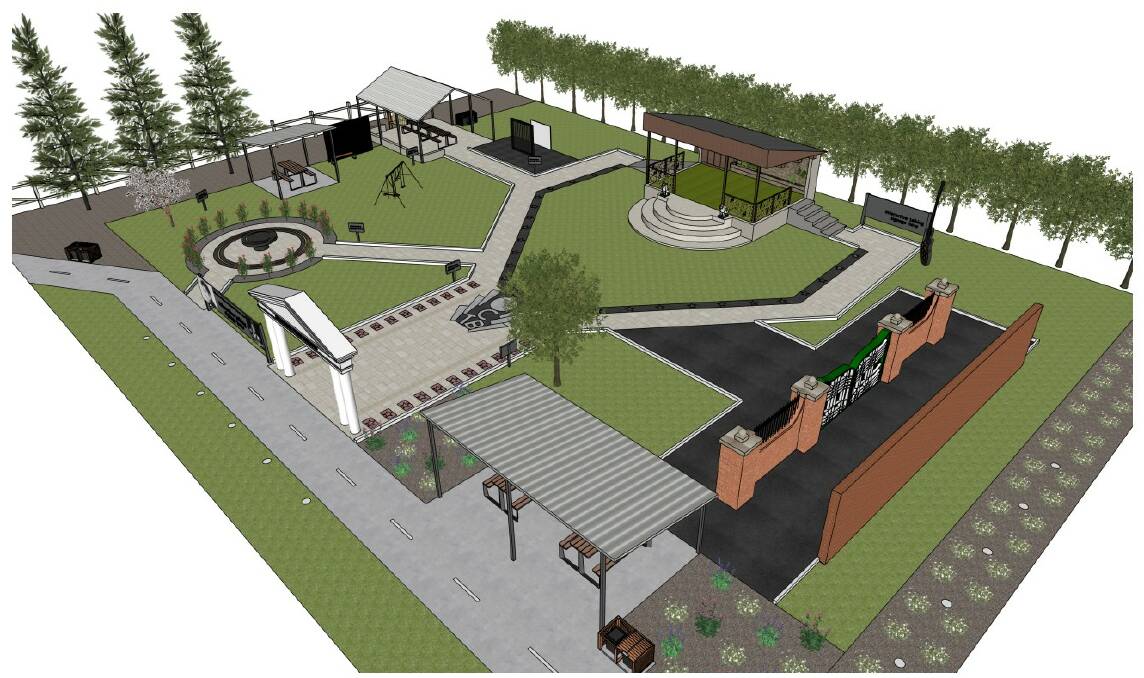 A draft concept design for a special precinct that features replica gates of Graceland, Hollywood-style Walk of Fame and a multipurpose stage that's now on public exhibition. Picture supplied