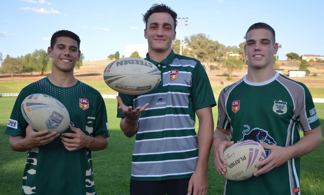 DEBUT: This year marks the first time Benjamin Lovett (17) and 16-year-olds Kyle Mawhinney and Finnley Neilsen have pulled on the Rams jersey. Photo: Christine Little