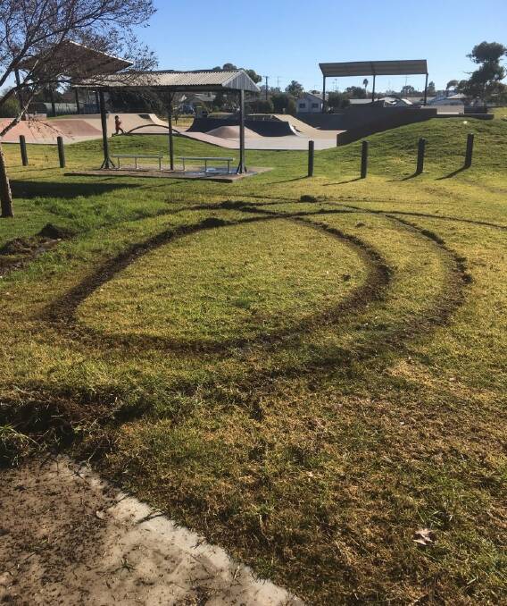 DISAPPOINTED: There has been eight vandalism incidents over a few months - including this one at the Parkes Skate Park - that's costing Parkes Shire Council and the community. Photo: Submitted