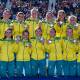 SILVER LINING: Parkes' Mariah Williams (fourth from the right) has claimed a silver medal, alongside her Hockeyroo teammates, at her first Commonwealth Games. Photo: Commonwealth Games Australia