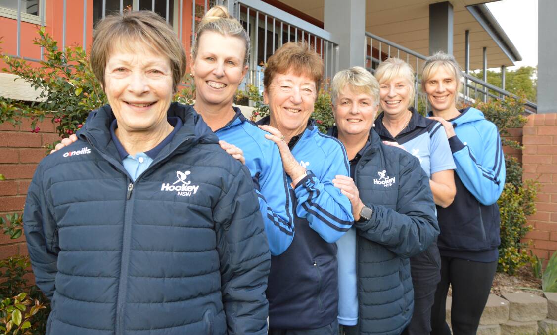 REP DUTIES: Fran Dixon, Denise Gersbach (team leader), Maureen Massey, Donna Payne (team manager), Mandy Westcott and Jane Grosvenor have been selected to represent NSW at the Hockey Australia Women's Masters Championships. Photo: CHRISTINE LITTLE
