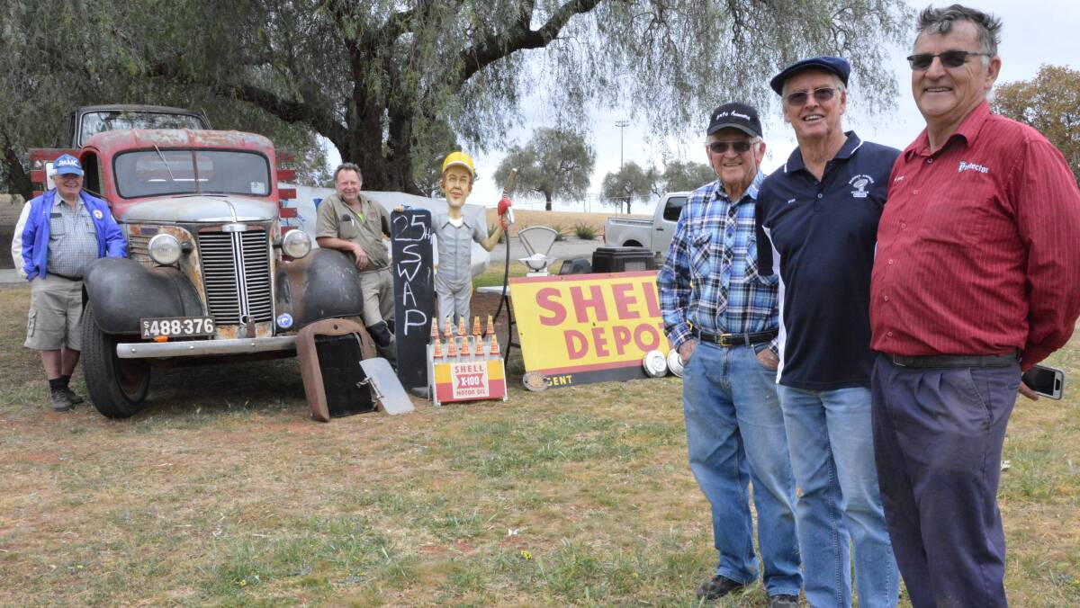 MOTORS AND MORE: Barry Garment, Central West Car Club president Rodney Barnes, Alan Payne, Alan Curteis and Phil Dixon are all geared up to host the 2018 Charity Show ‘n’ Shine and Swap Meet. Photo: Christine Little