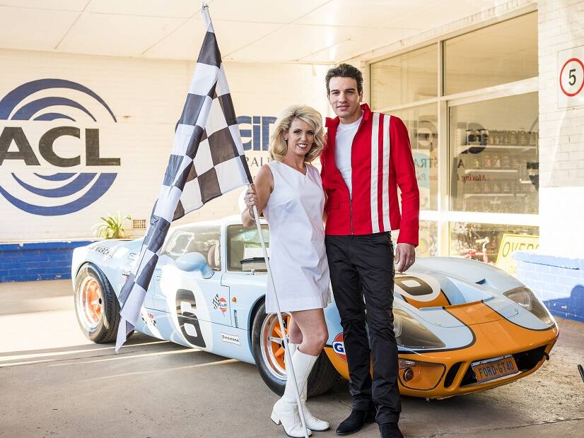 THEME: The 2021 festival is scheduled to take place from January 6-10 with the theme of Elvis' 1968 movie Speedway. Pictured is Parkes woman Elissa Gillingham with Elvis Tribute Artist Anthony Petrucci in front an Mk1 Ford GT40 belonging to Parkes man Dusty Powter.
