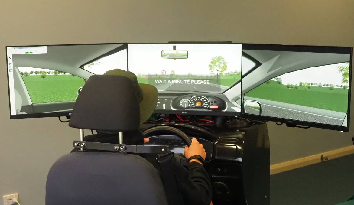 WHAT A VIEW: A participants view of the driving simulator. Photo: Ken Engsmyr