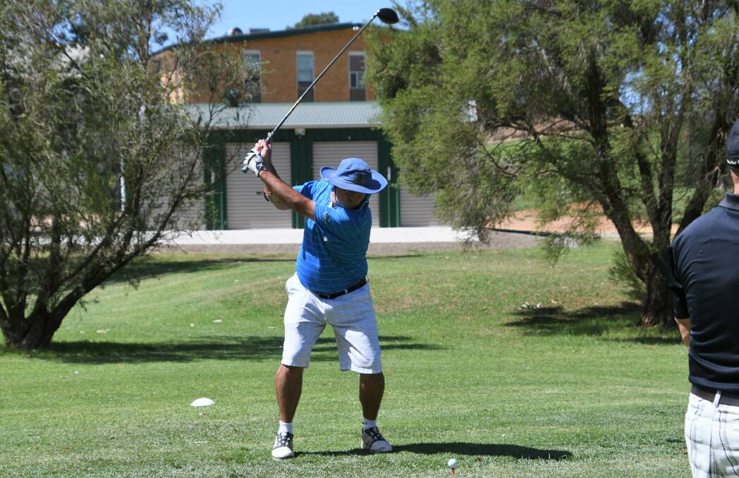TEE-OFF: John Green in action at the Parkes Golf Club on a sunny Saturday, March 21. Photo: Jenny Kingham