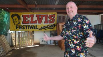Elvis, formerly Steve, Lennox still has the Elvis Festival banner hanging up outside his museum of Elvis Presley memorabilia at his home. Picture by Christine Little