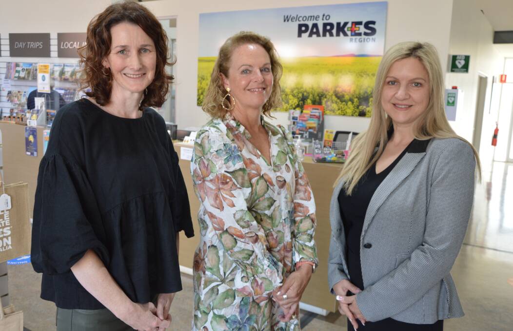 Here's the team that will be bringing you the 30th Parkes Elvis Festival in 2023 - visitor economy and major events specialist Cathy Treasure, festival marketing and sponsorship officer Susan Marr and Parkes Elvis Festival director Tiffany Steel. Picture by Christine Little 
