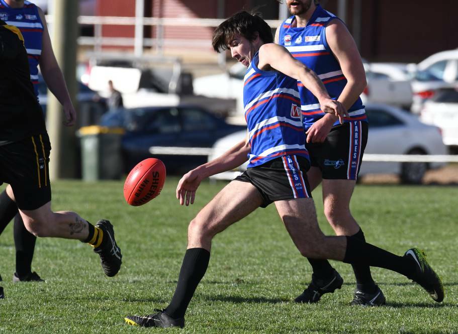 TOUGH GIG: Parkes Panther Clark Melbourne taking a kick for Parkes. Photo: Submitted