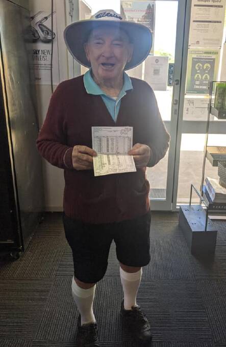 AWESOME FEAT: Parkes golfer Bill Warren, aged 91, shot a fantastic round of 90 off the stick For a Net score of 66 on Saturday! Photo: Parkes Golf Club