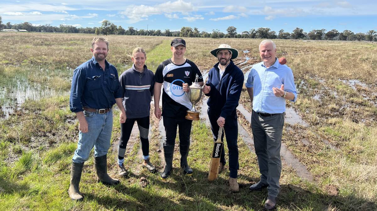 Members of the Bogan Gate Sportsground Board Anthony McIntyre, Katie Britt, Andrew Britt and James Buchanan (chair) met with Member for Riverina Michael McCormack to discuss the site's exciting future. Picture supplied