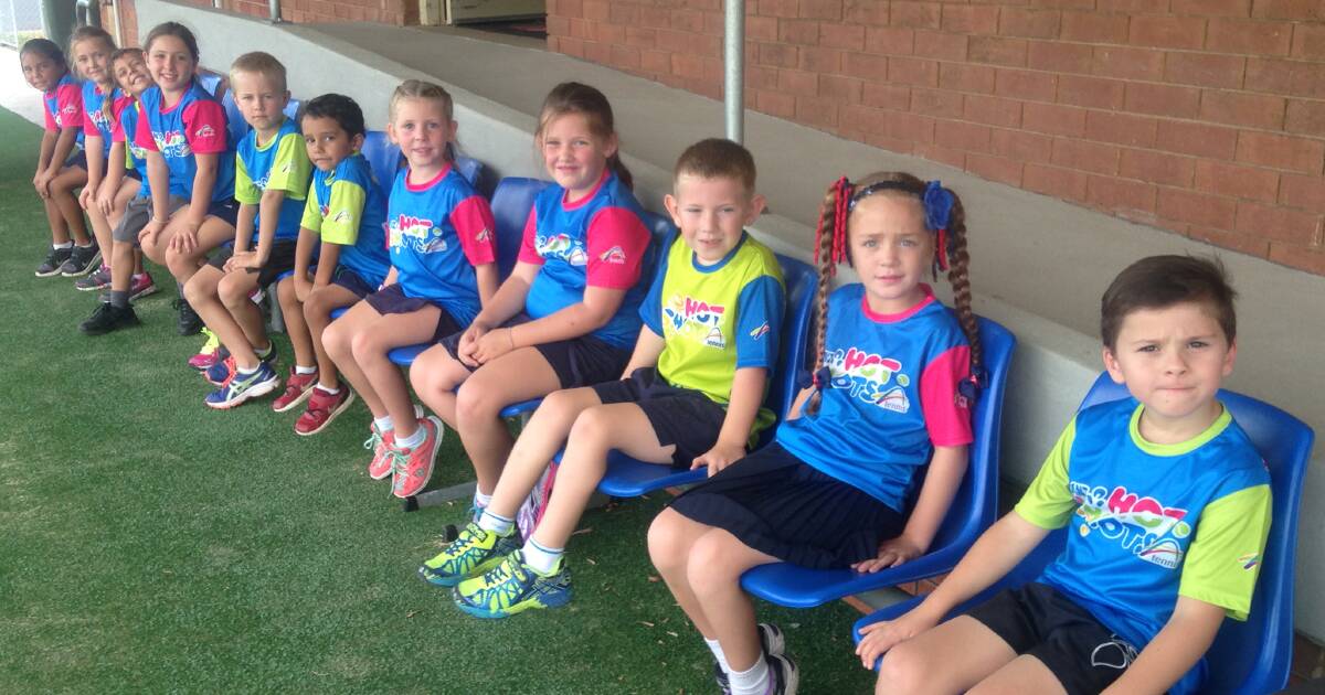 HOT SHOTS: Some of Parkes' junior tennis players involved in the Parkes Tennis Centre's Hot Shot Tennis program.