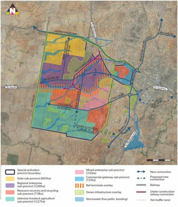 STRUCTURE: The draft master plan for the Parkes Special Activation Precinct outlines how land should be used across the 4800 hectare purposely-zoned precinct.
