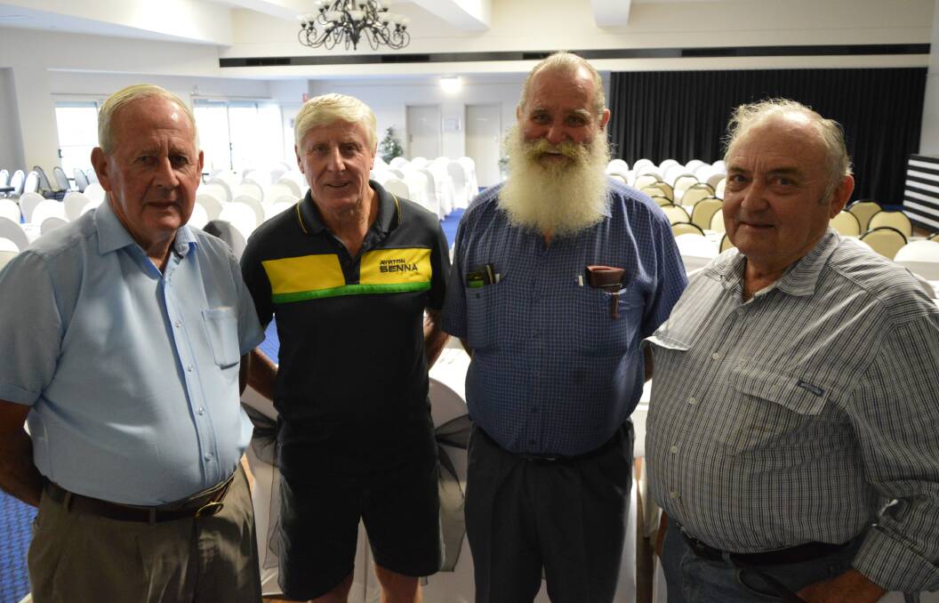 COMING TOGETHER: Looking forward to the Celebration of Armistice dinner are Parkes returned servicemen Bob Brooke, Ray Knights, Kevin Dumesny and Geoff Boland. Photo: Christine Little