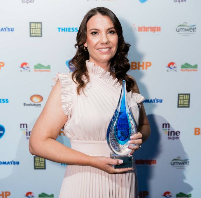 WHAT A CHAMPION: Michelle Wetherell from Northparkes Mines was presented the Gender Diversity Champion Award at the NSW Women in Mining Awards on Thursday night. Photo: SUPPLIED