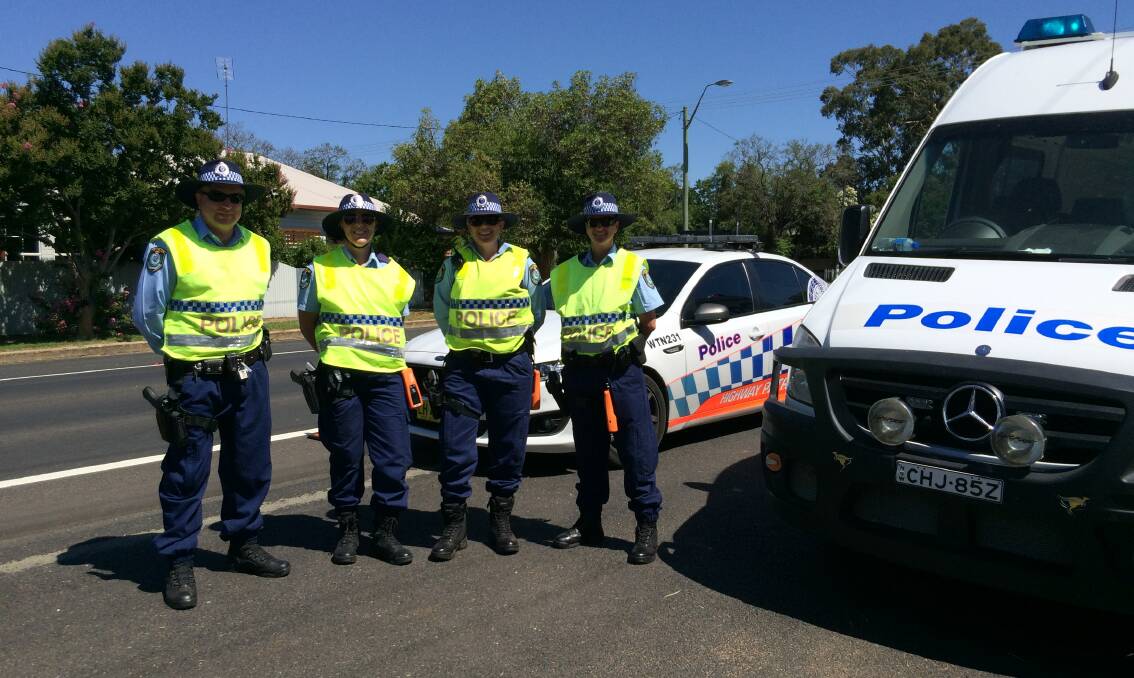Lachlan Highway Patrol Officers Leading Senior Constable Tye, Senior Constable Batten, Senior Constable Furze and Sergeant Jeffree are urging everyone to take care on the roads this holiday season.