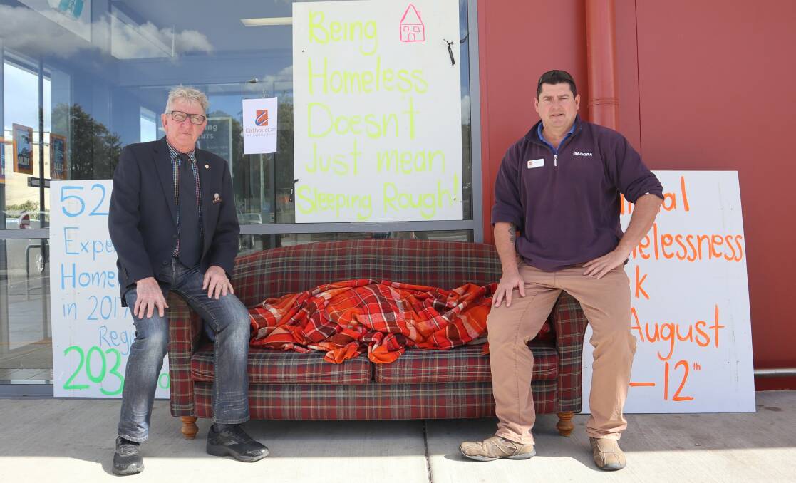 Parkes Councillor Bill Jayet with CatholicCare Wilcannia-Forbes Team Leader, Andrew Bament.
