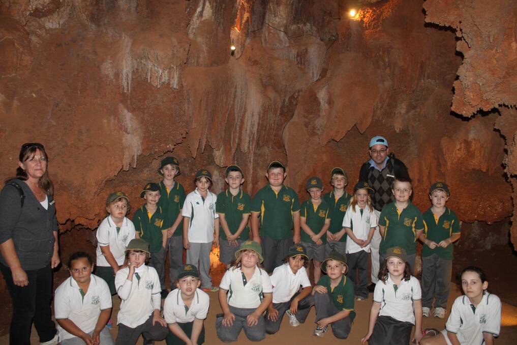 Stage 1 students at the Wellington Caves.