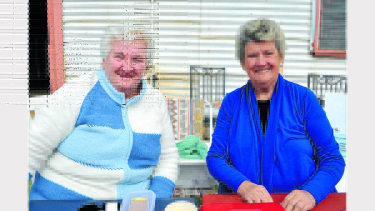Peak Hill P A and H Association members Irene Lally and Tonia Francis were kept busy selling raffle tickets outside the main pavilion. 