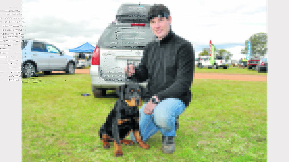 Corey Gibson (Newcastle) and his five month old Rottweiler, Nala, won best Rottweiler Bitch in the dog show. 