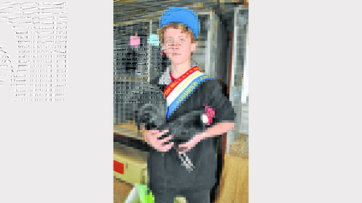 Bailey Bray from Forbes, did very well with his poultry. He won first prize for his Black Rose Comb Bantam Rooster. 