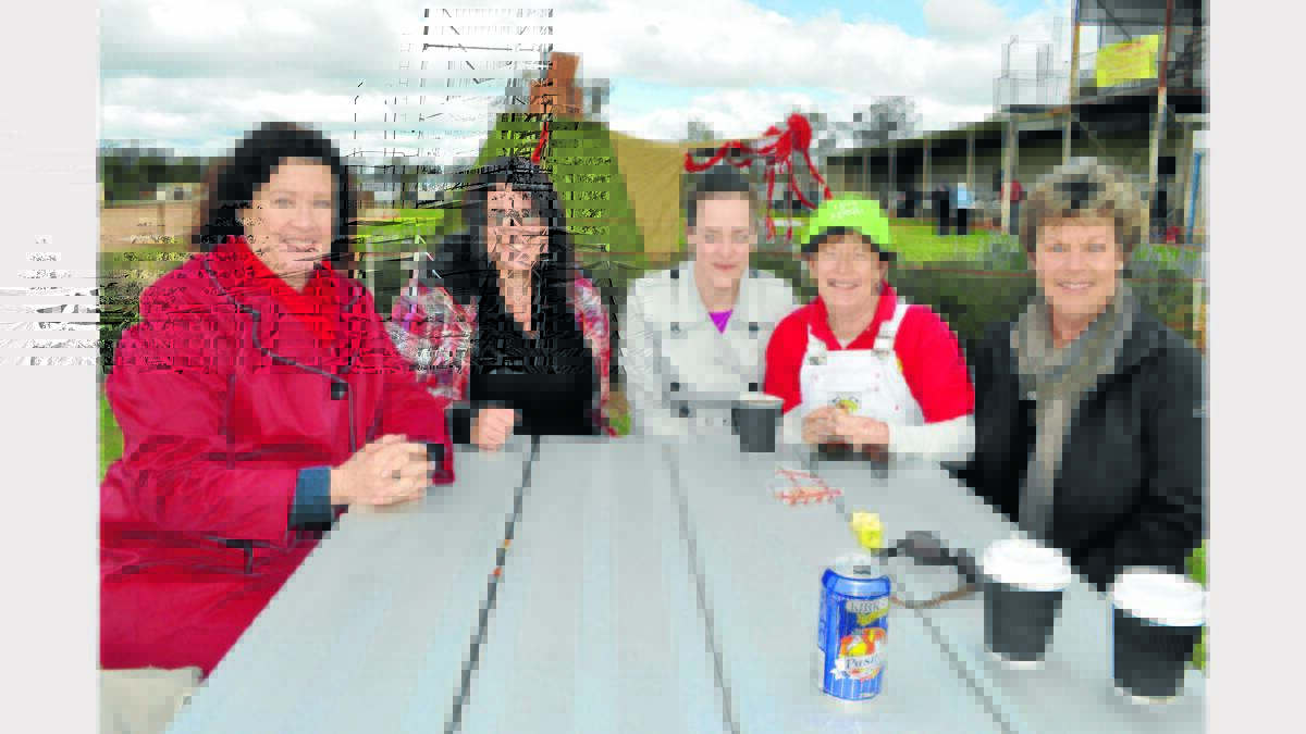 Barbara Sharkey, Kate McKinley, Sally and Maria George, and Sue Van der Reyden caught up for a coffee on one of the new picnic benches.