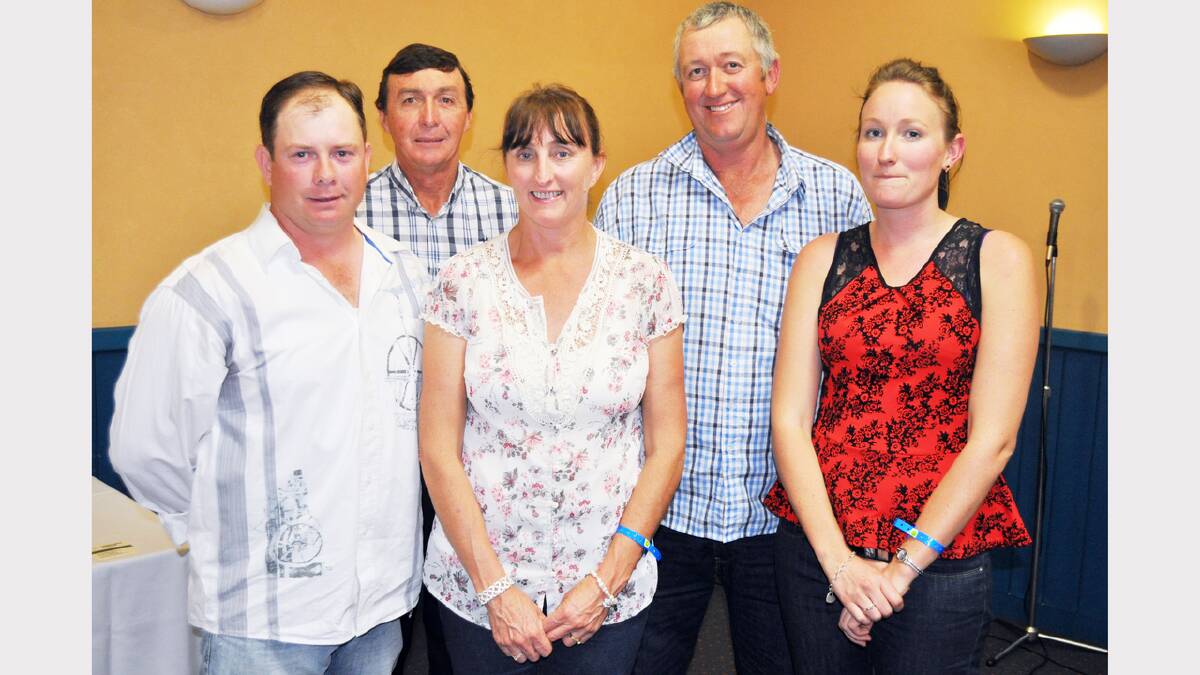 It was a big year for Dave Harris and Peter Wiright at Parkes. They collected five awards between them with Dave taking out two driving awards, Peter taking out two training awards and his mare Big Hat being named Parkes Horse of the Year. Pictured are from left - Dave Harris, Parkes HRC President Geoff Cole and Sarah, Peter and Stacey Wright from Trundle. sub